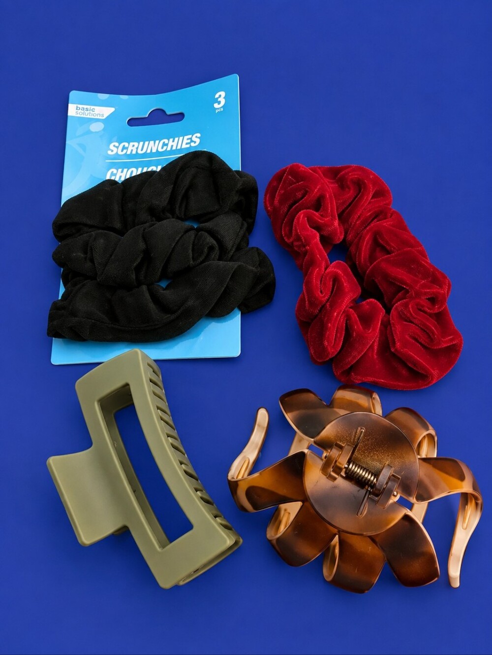 3/$30 Assorted Scrunchies and Hair Claws